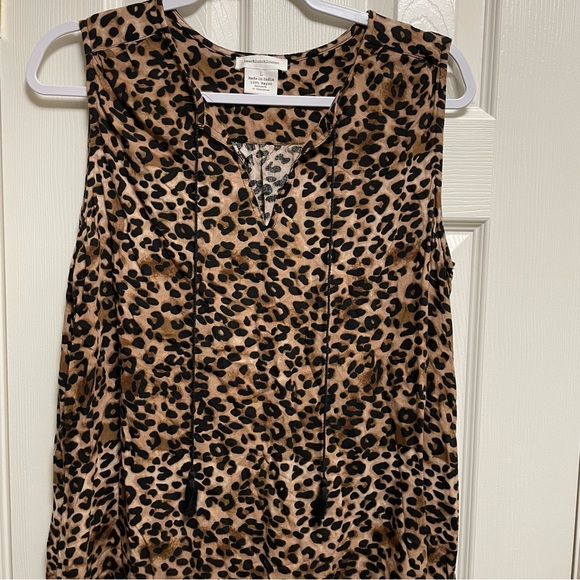 Beachlunch lounge Leopard print split neck shift dress L - Picture 4 of 11